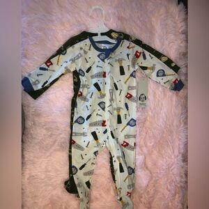 Gerber Baby One Piece Footies - White with Tool Print